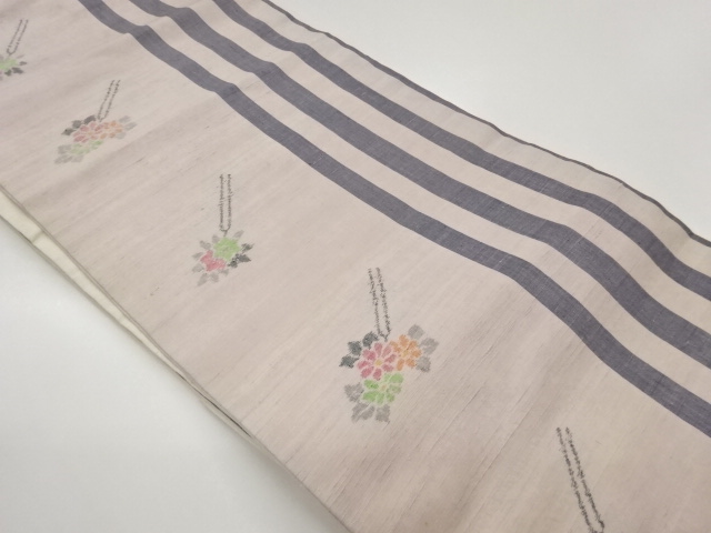 JAPANESE KIMONO / TSUMUGI / STRIPED WEAVE NAGOYA OBI
